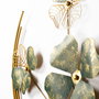 Wallity Shihezi Escultura de Pared Verde y Dorado